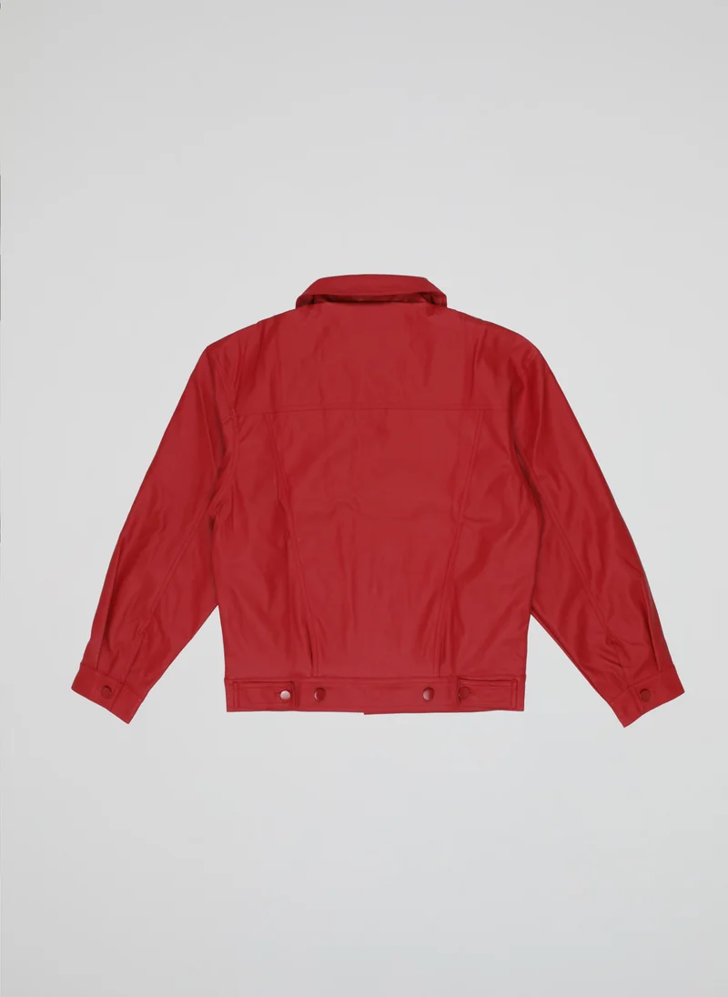 بي هايب سوسيتي B-Hype Red Faux Leather Jacket