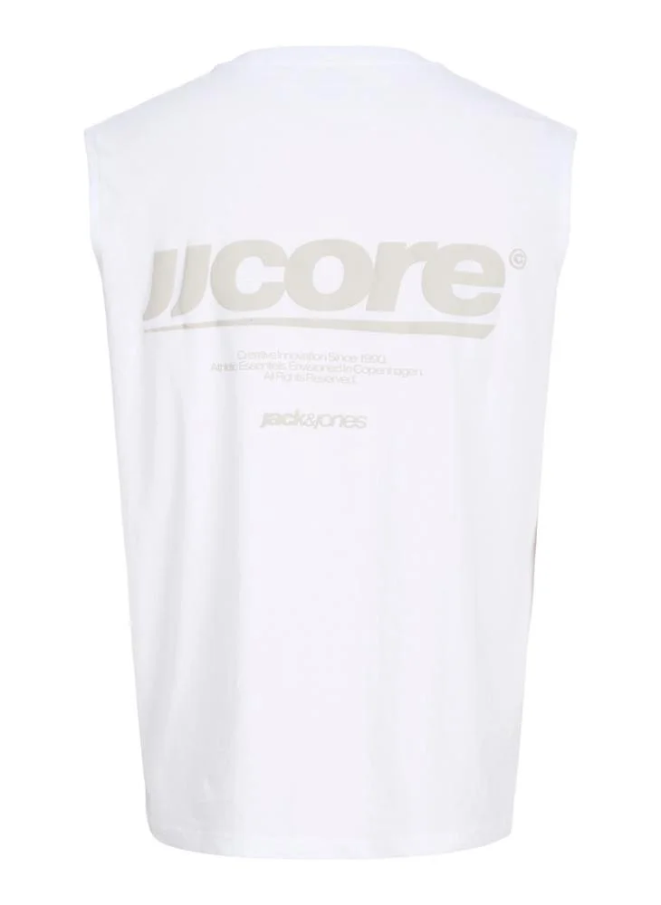 JACK & JONES Bright White Logo Crew Neck T-Shirt for Men | Best Price UAE