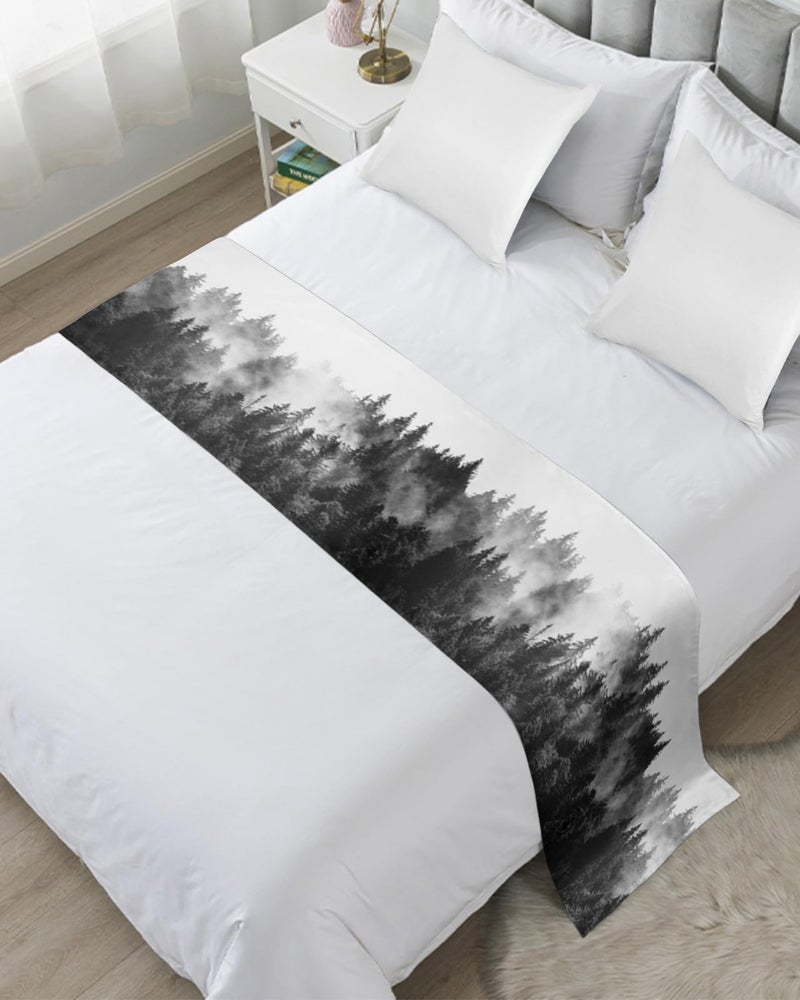 Forestdle King Size Bed Runner 94x20 Inch Modern Abstract Landscape Bed Throw - Image 2