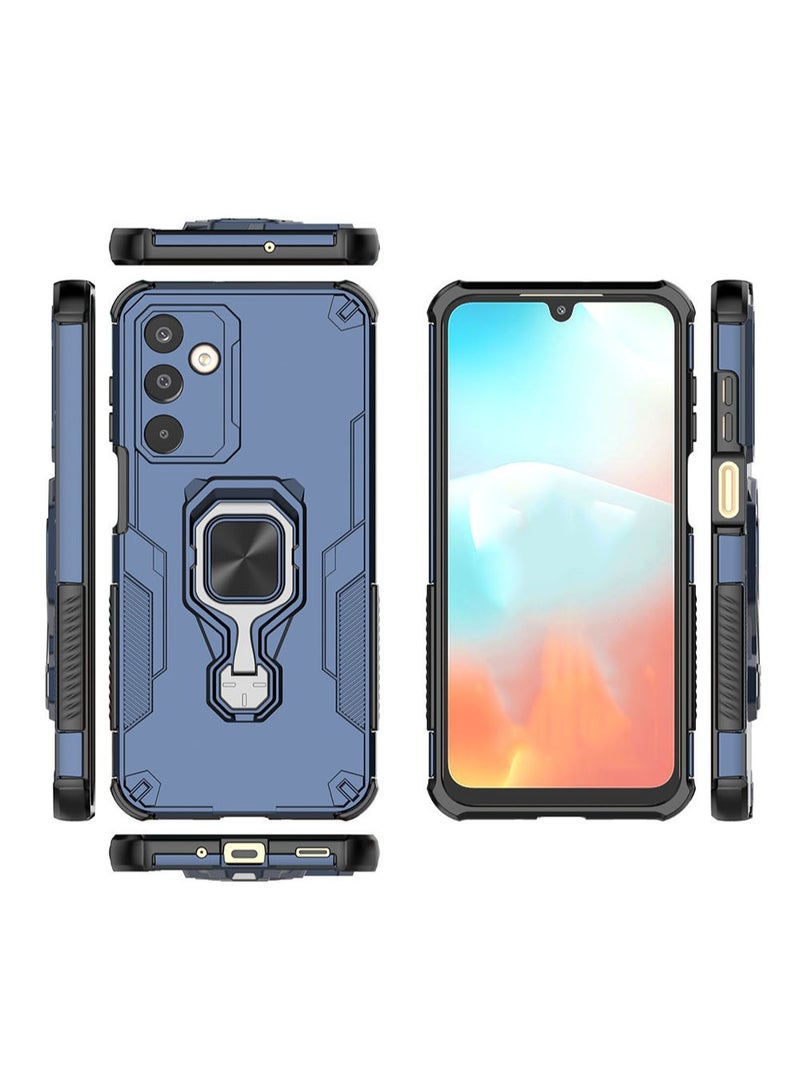 حافظة ل Samsung Galaxy M16 / F16مع مسند، غطاء خلفي هجين مزدوج الطبقة للحماية من PC+TPUثنائي الطبقةBlue - Image 3