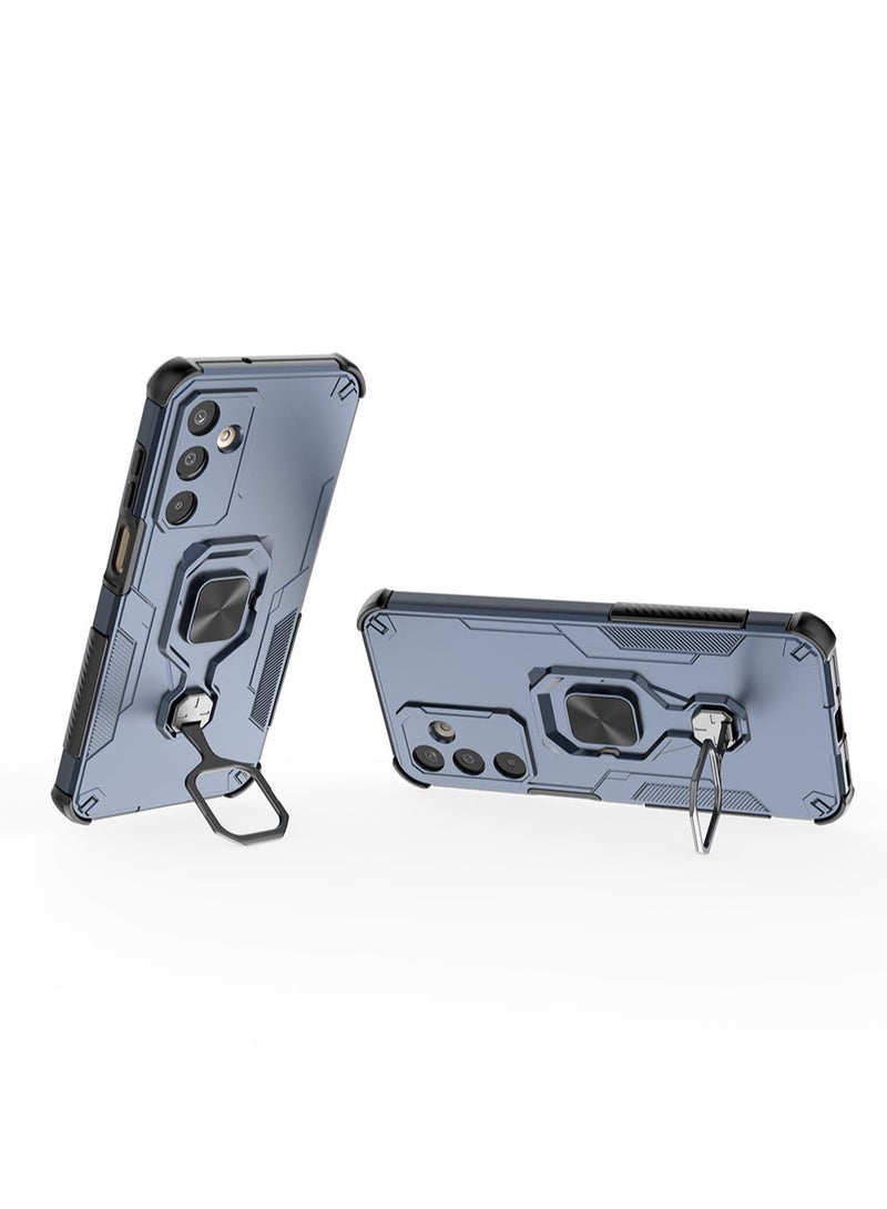 حافظة ل Samsung Galaxy M16 / F16مع مسند، غطاء خلفي هجين مزدوج الطبقة للحماية من PC+TPUثنائي الطبقةBlue - Image 2