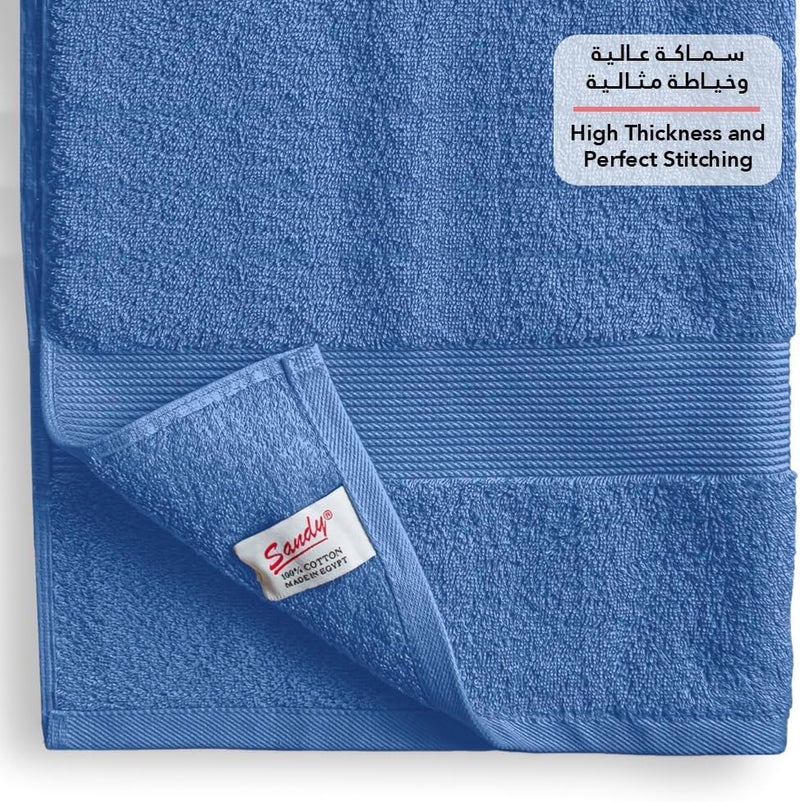 Premium Hotel Quality Bath Towel 100% Cotton Made in Egypt, Soft Quick Drying and Highly Absorbent (70x140 cm) - Blue - Image 2