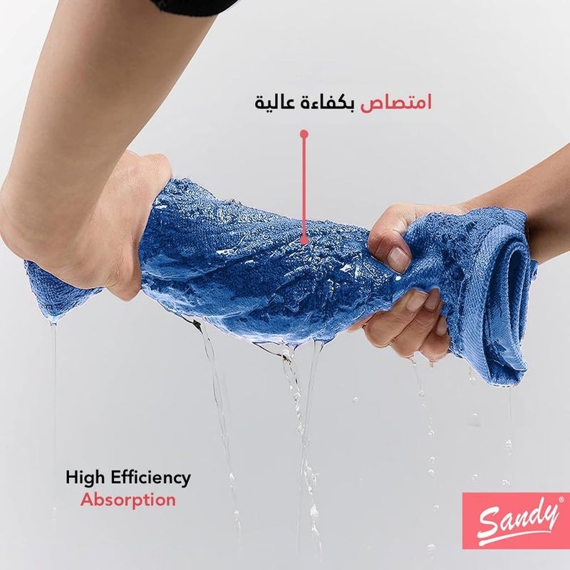 Premium Hotel Quality Bath Towel 100% Cotton Made in Egypt, Soft Quick Drying and Highly Absorbent (70x140 cm) - Blue - Image 4