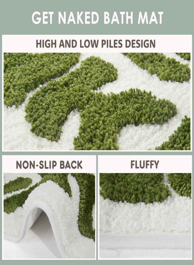 DyeFury Irregular Get Naked Bath Mat Green - Funny Bathroom Rugs, Small Cute Bathroom Decor, Non-Slip Sage Green Rugs 31" x 18" - Image 3