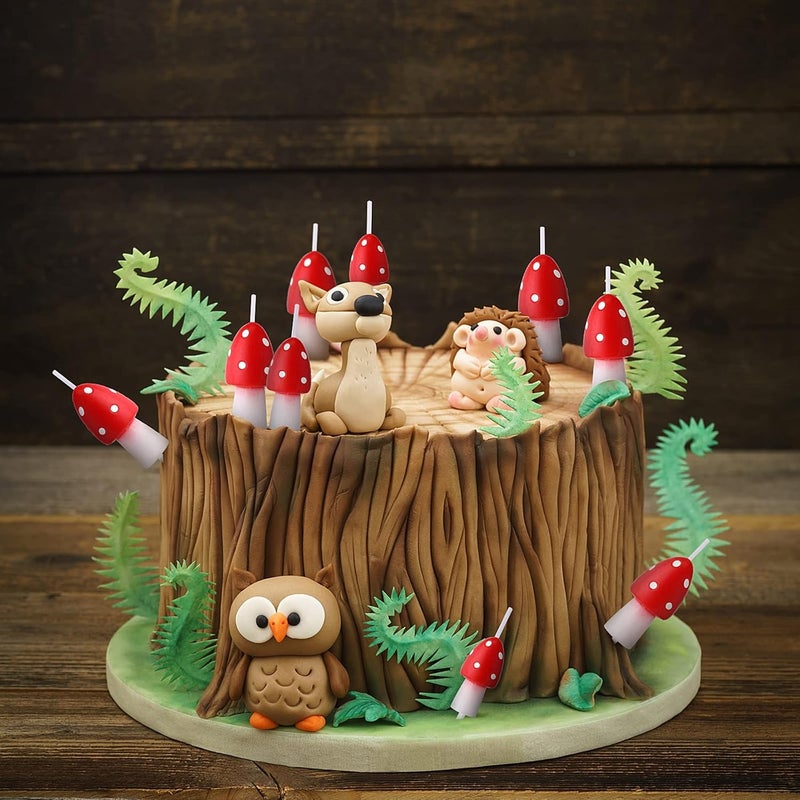 Tondiamo 3 Pcs Mushroom Candles Mushroom Birthday Cake Topper Forest Candles Woodland Cupcake Topper Fairy Cupcake Decorations for Party Favor - Image 4