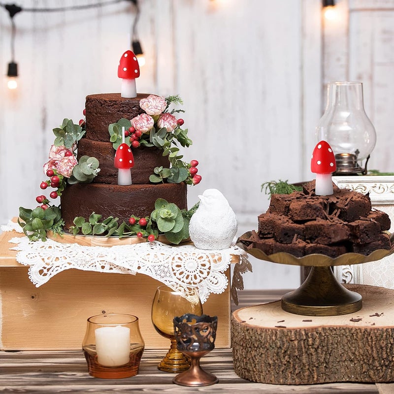 Tondiamo 3 Pcs Mushroom Candles Mushroom Birthday Cake Topper Forest Candles Woodland Cupcake Topper Fairy Cupcake Decorations for Party Favor - Image 5