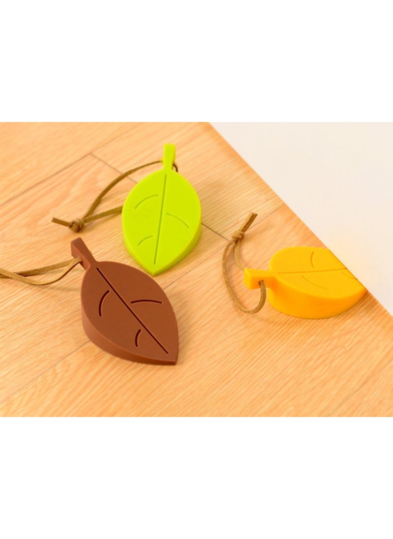 Syga SYGA 12 Pcs Silicone Leaf Shape Home Office Door Stop Stoppers Block Wedge Doorstops Random Color  - Image 4