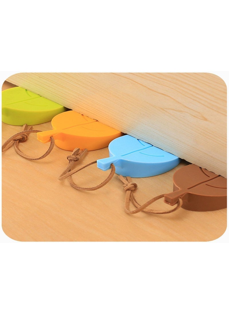 Syga SYGA 12 Pcs Silicone Leaf Shape Home Office Door Stop Stoppers Block Wedge Doorstops Random Color  - Image 3