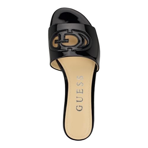 Guess Women's Tashia Flat Sandal, Black Patent 002, 6 - Image 2