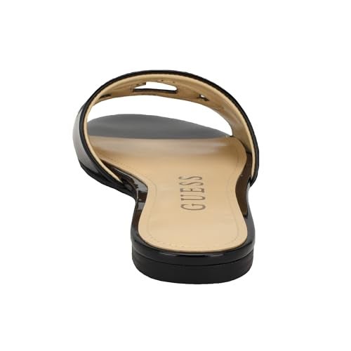 Guess Women's Tashia Flat Sandal, Black Patent 002, 6 - Image 3