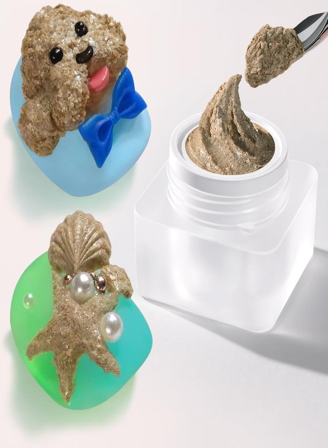 Double Rhythm 3D Nail Gel Solid Sculpting Gel for Nail Art Non-Sticky Hard Gel for Building Carving Molding Nail Extension Soak Off UV/LED Salon Home DIY 0.5 Oz (Gypsum Dark Gold) - Image 1