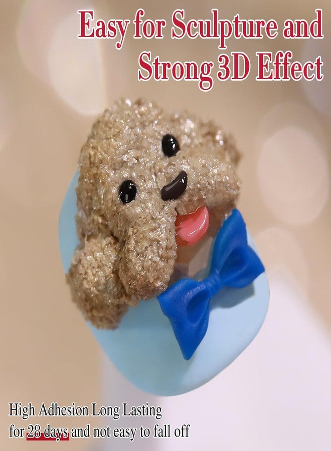 Double Rhythm 3D Nail Gel Solid Sculpting Gel for Nail Art Non-Sticky Hard Gel for Building Carving Molding Nail Extension Soak Off UV/LED Salon Home DIY 0.5 Oz (Gypsum Dark Gold) - Image 4