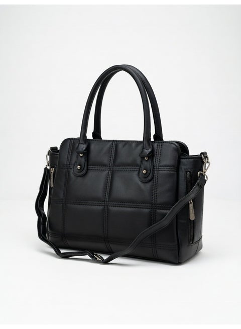 Elegant Quilted Tote Bag & Spacious & Versatile Everyday Shoulder Bag for Women-Black