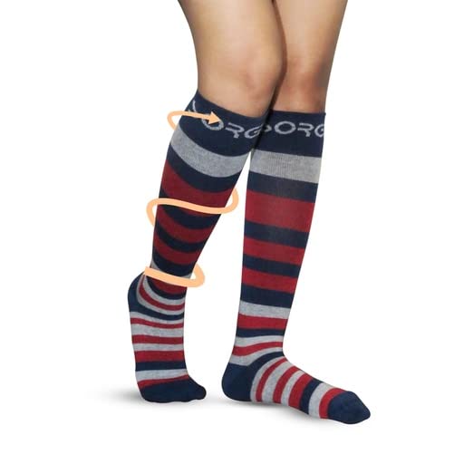 Sorgen Cotton Compression Socks - Men & Women Travel, Corporate & Health Socks for Leg Pain & Flights (Red, Large) - Image 1
