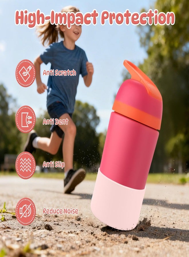 BKBY 2Pcs Protective Silicone Boot Compatible with Owala Kids 16oz/14oz Water Bottle & 12oz Tumbler, Kids-Friendly Anti Slip & Anti Scratches Bottom Sleeve Bumper Cover Protector - Image 3