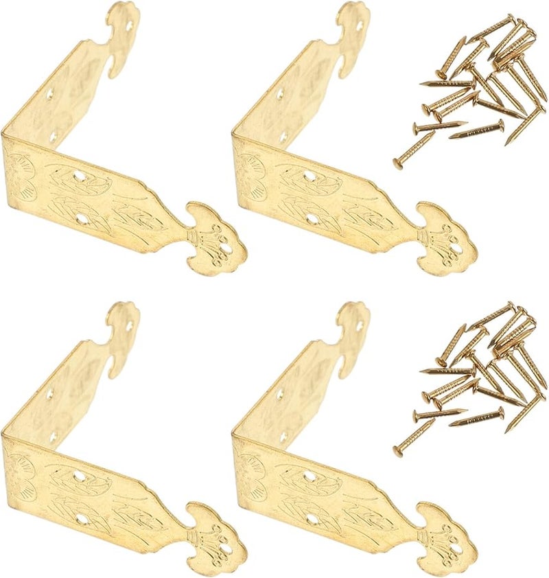 حاميات زوايا الأثاث من معدن النحاس العتيق - مجموعة من 4 قطع لسلامة حواف الأثاث - Image 1