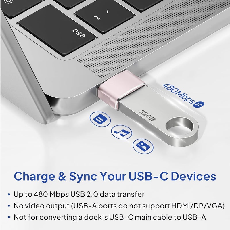 Elebase for Samsung Galaxy S25 Adapter,USB to USB C Adaptor 4Pack,Type C Female to A Male Cable Converter for Galaxy S24 S23 Plus Ultra FE,Z Fold Flip 7 6 5,A55 A54 A53 A52,Tab S10 S9 S8 A9 A8 A7 Lite - Image 5