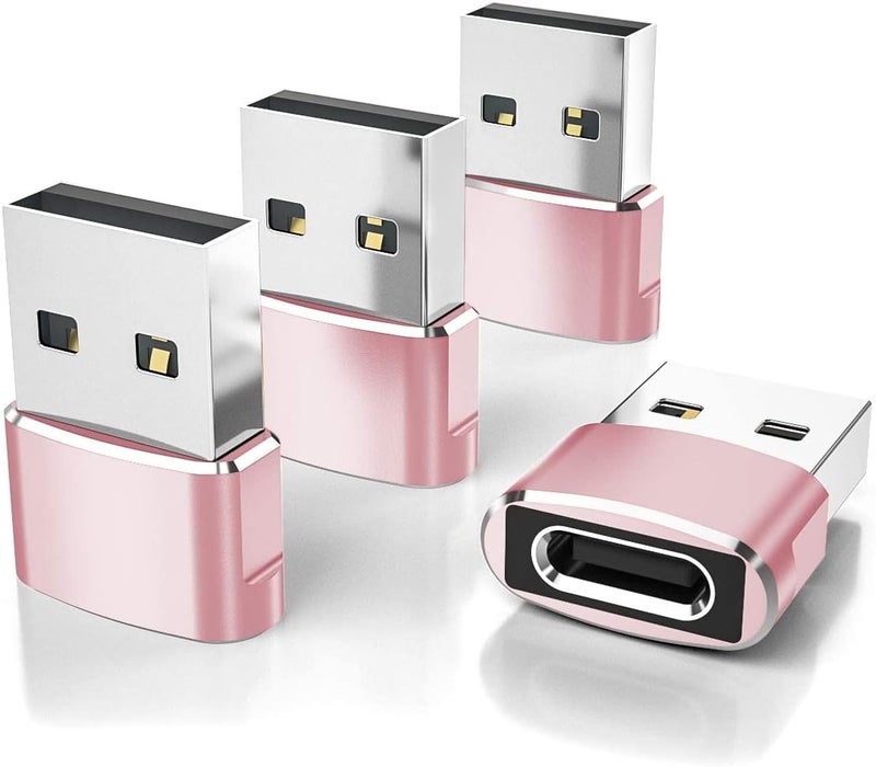 Elebase for Samsung Galaxy S25 Adapter,USB to USB C Adaptor 4Pack,Type C Female to A Male Cable Converter for Galaxy S24 S23 Plus Ultra FE,Z Fold Flip 7 6 5,A55 A54 A53 A52,Tab S10 S9 S8 A9 A8 A7 Lite - Image 1