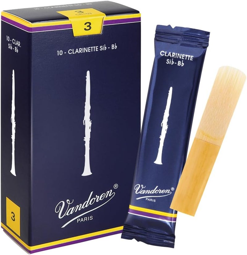Vandoren CR103 Bb Clarinet Traditional Reeds - Strength 3, Box of 10 - Image 1