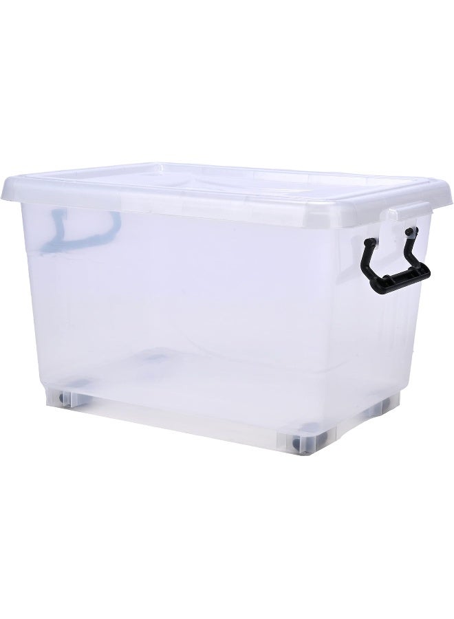 Cosmoplast صندوق تخزين بلاستيكي شفاف سعة 22 لتر مع عجلات وغطاء قابل للقفل (عبوة من 2) - Image 5