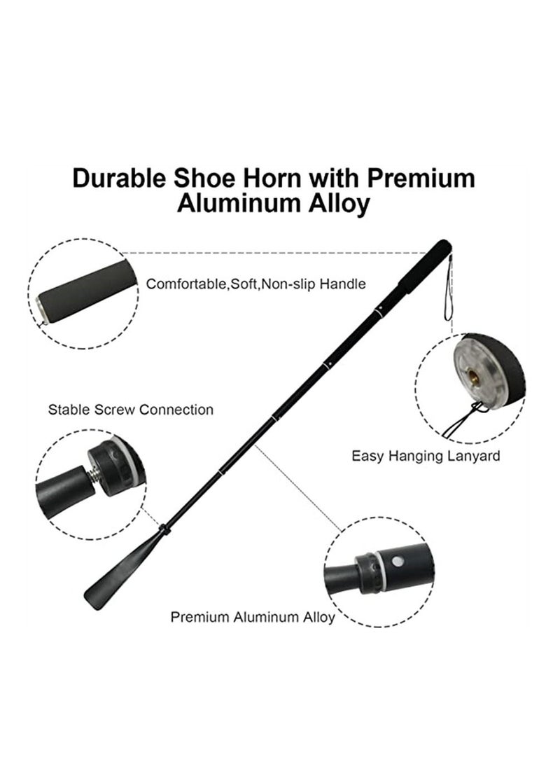 Shoehorn ShoeHorn Long Handle Telescopic Metal Shoe Horn Adjustable Length Aluminum Alloy Portable Long Handled Shoe Horn Shoe Horn Long Handle for Seniors Men Women Kids