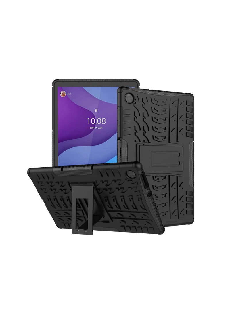حافظة تابلت لجهاز Lenovo Tab M10 HD الجيل الثاني 10.1 بوصة EVA مقاومة للصدمات قوية ومتينة درع ثقيل مضاد للسقوط غلاف مزدوج واقي مع حامل لجهاز Lenovo Tab M10 HD 2020 TBX306F X306X أسود - Image 1
