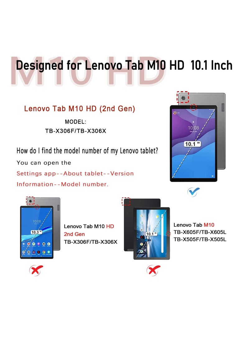 حافظة تابلت لجهاز Lenovo Tab M10 HD الجيل الثاني 10.1 بوصة EVA مقاومة للصدمات قوية ومتينة درع ثقيل مضاد للسقوط غلاف مزدوج واقي مع حامل لجهاز Lenovo Tab M10 HD 2020 TBX306F X306X أسود - Image 2