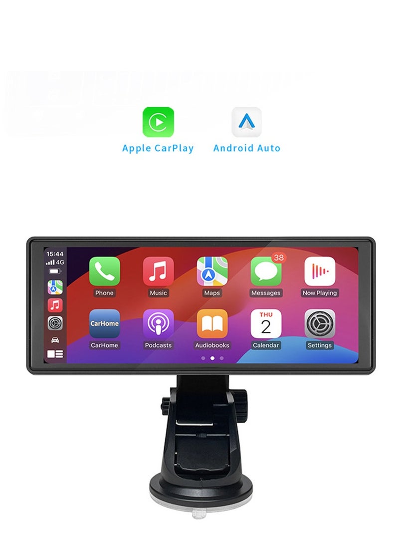 فورتي شاشة سيارة متوافقة مع Apple CarPlay وAndroid Auto اللاسلكية بشاشة تعمل باللمس عالية الدقة مقاس 10.26 بوصة ومشغل MP5 ستيريو بلوتوث وأجهزة استقبال راديو السيارة وراديو FM ونظام ملاحة GPS والتحكم الصوتي والمكالمات. التوصيل والتشغيل (بما في ذلك اللغة العربية)  - Image 5