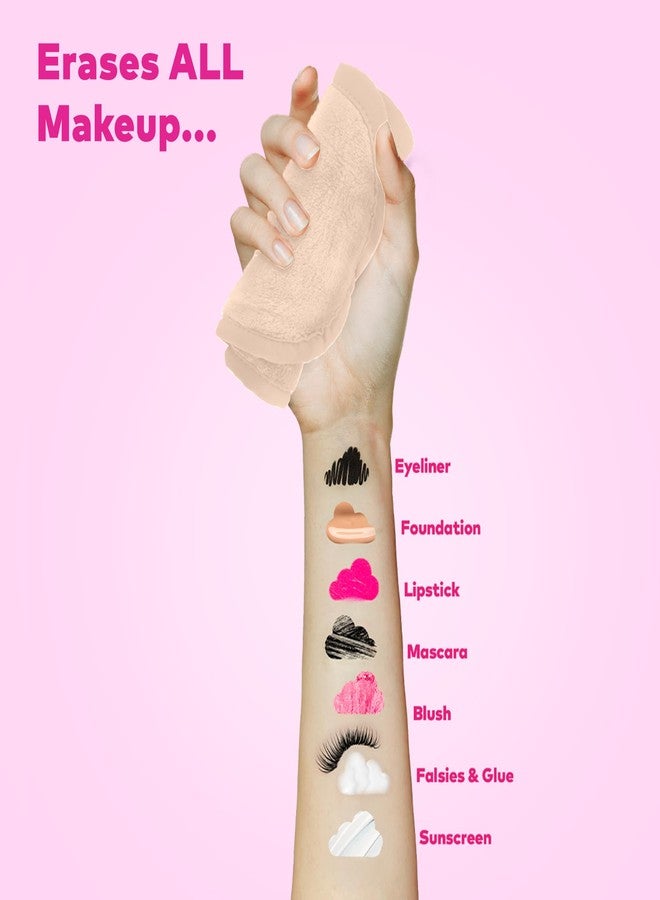 Makeup Eraser المزيل الأصلي للمكياج ميني برو 5-pack، امسح كل المكياج بالماء فقط، بما في ذلك الماسكارا المقاومة للماء، كحل العين، الأساس، أحمر الشفاه، واقي الشمس والمزيد! كريمة حلوة، 5 قطع. - Image 5