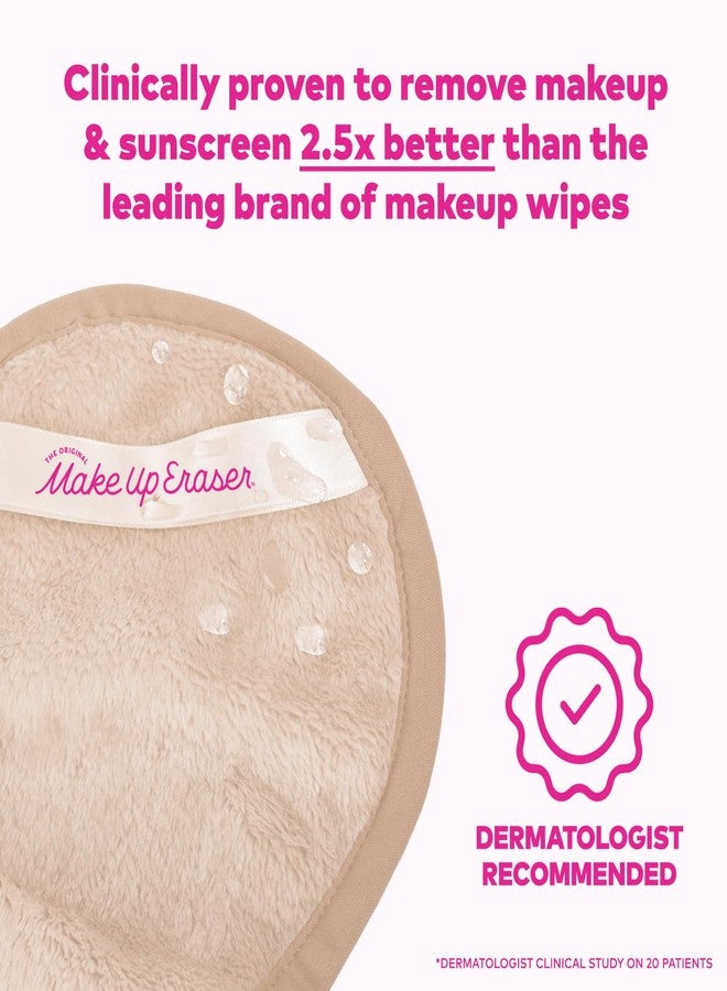 Makeup Eraser المزيل الأصلي للمكياج ميني برو 5-pack، امسح كل المكياج بالماء فقط، بما في ذلك الماسكارا المقاومة للماء، كحل العين، الأساس، أحمر الشفاه، واقي الشمس والمزيد! كريمة حلوة، 5 قطع. - Image 3