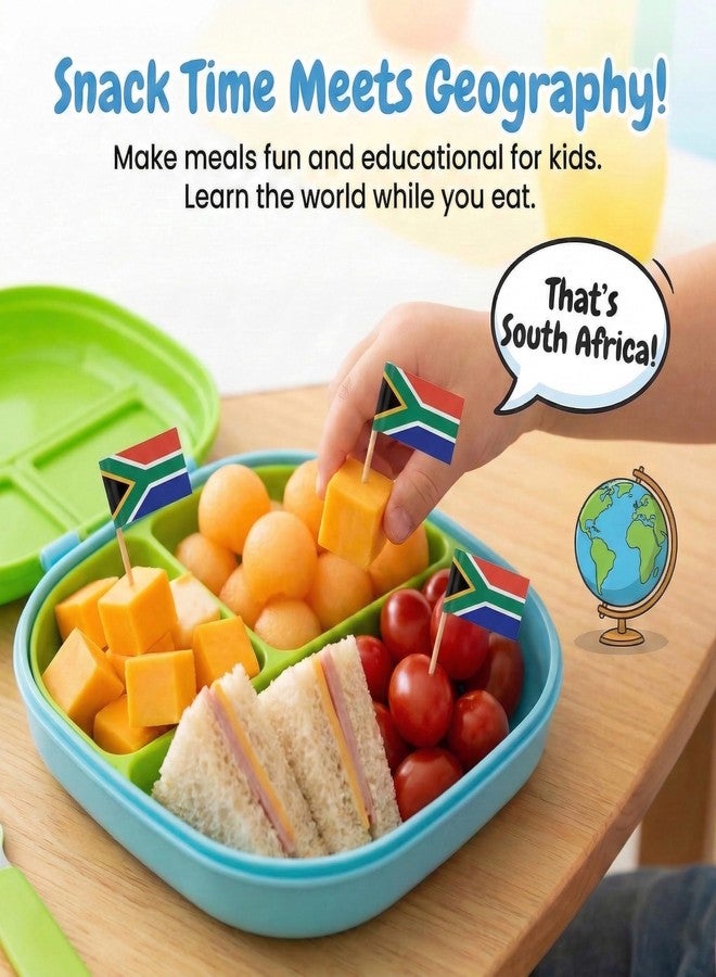 Mobi Lock 120 Pcs South Africa Flag Cocktail Picks - 6.5cm (2.5in) Bamboo Toothpicks with Mini Flags - Sturdy Food & Drink Garnish Picks for Parties, Bars, Catering & Events - by Mobi Lock - Image 5