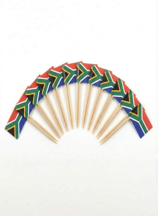 Mobi Lock 120 Pcs South Africa Flag Cocktail Picks - 6.5cm (2.5in) Bamboo Toothpicks with Mini Flags - Sturdy Food & Drink Garnish Picks for Parties, Bars, Catering & Events - by Mobi Lock - Image 1