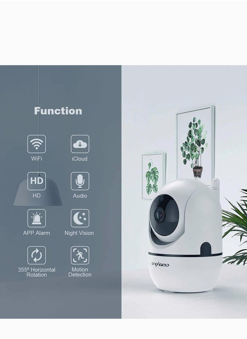 YUNSYE - Indoor Security Camera 1080P Wifi Camera Baby Monitor with Cloud Storage, Motion Detection, Automatic tracking，Two-Way Audio, IR Night Vision - Image 1