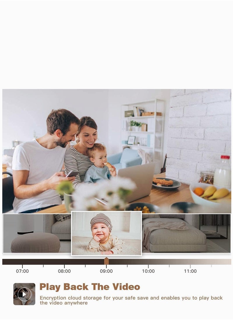 YUNSYE - Indoor Security Camera 1080P Wifi Camera Baby Monitor with Cloud Storage, Motion Detection, Automatic tracking，Two-Way Audio, IR Night Vision - Image 1