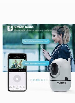 YUNSYE Indoor Security Camera 1080P Wifi Camera Baby Monitor with Cloud Storage, Motion Detection, Automatic tracking，Two-Way Audio, IR Night Vision  - Image 3
