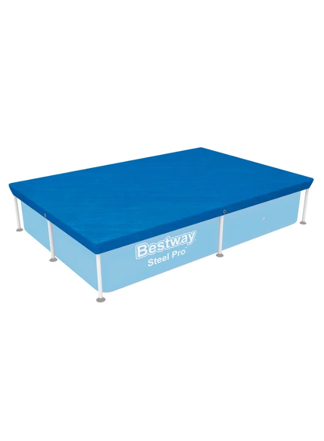 Bestway Bestway Flowclear Rectangle Pool Cover for Above Ground Pools, 13 ft 1 in x 6 ft 11 in (4.00 m x 2.11 m) Protective Swimming Pool Cover with Drain Holes & Secure Fastening Ropes