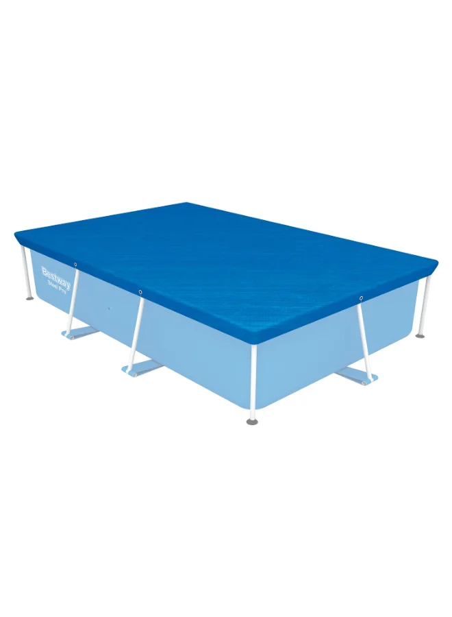 Bestway Bestway Flowclear Rectangle Pool Cover for Above Ground Pools, 13 ft 1 in x 6 ft 11 in (4.00 m x 2.11 m) Protective Swimming Pool Cover with Drain Holes & Secure Fastening Ropes