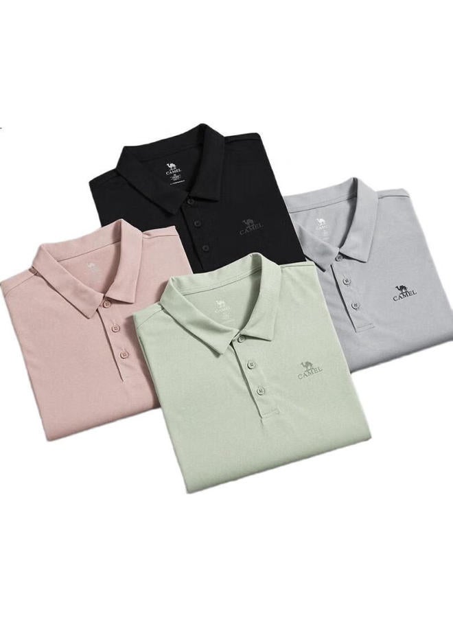 camel (Camel) Men'S Outdoor Elastic Quick-Dry Polo Shirt Short Sleeve Collar Sports Casual Breathable Short Sleeve 1003 - Image 2