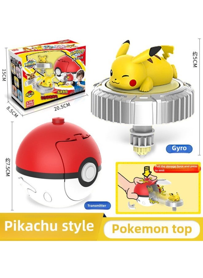 Magic Gyro Pokemon Pikachu Ib Spin Wardo Pokemon Elf Ball Children's Boys Toy-Color:Pikachu (1 Gyro +1 Elf Ball Launcher + Doll) - Image 1
