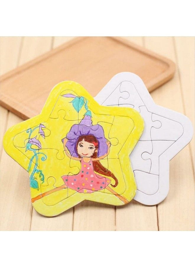 Toyvian - Sublimation Blank Puzzle 4 Pcs Kids Coloring Blank Puzzle Four Shapes Drawing Board Use As Party Favors Diy Invites And More (Random Style) - Image 1