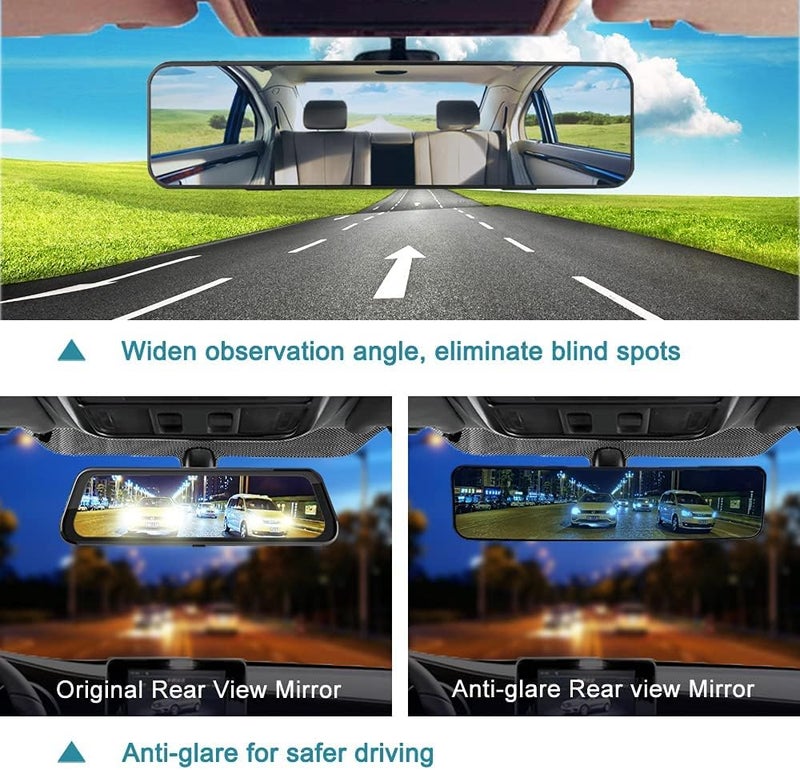 SkycropHD Anti Glare Rear View Mirror for Car, Clip on Wide Angle Panoramic Rearview Mirror Eliminate Blind Spots – Convex, Blue - Image 2
