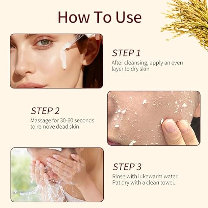 YAFUSIPE Peel Shot Glow Rice Ampoule, White Rice Exfoliant Body Scrub, Blackhead Remover for Face and Nose Pore Cleaner Chemical Peel Dead Skin Remover Feet Facial Skin Care for Even Skin Tone, 60ml - Image 5