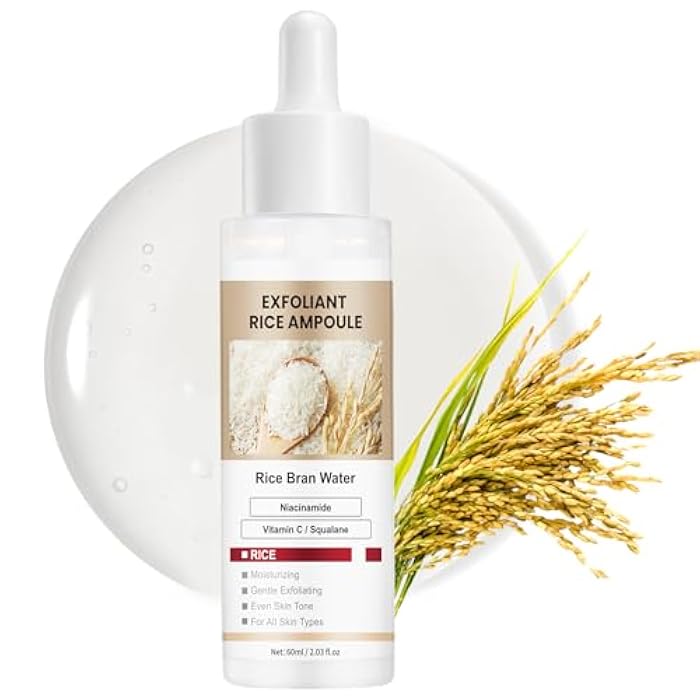 YAFUSIPE Peel Shot Glow Rice Ampoule, White Rice Exfoliant Body Scrub, Blackhead Remover for Face and Nose Pore Cleaner Chemical Peel Dead Skin Remover Feet Facial Skin Care for Even Skin Tone, 60ml - Image 1
