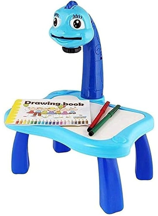 D J ENTERPRISE D J ENTERPRISE Frozen Theme 3 in 1 Kids Painting Drawing Activity Kit Table Projector Table 24 Key Blue  - Image 1