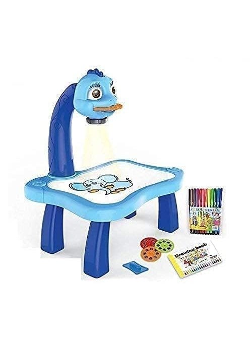 D J ENTERPRISE D J ENTERPRISE Frozen Theme 3 in 1 Kids Painting Drawing Activity Kit Table Projector Table 24 Key Blue  - Image 4