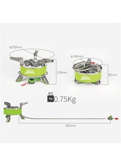 BRS Portable Gas Stove Powerful 7000w Propane Butane Outdoor, Camping, Hiking, Picnic Use Windproof, Durable, Compact Ideal for Survival & Cooking, Takes 2.5 Minutes to Boil 1l of Water (Five Burners)  - Image 2