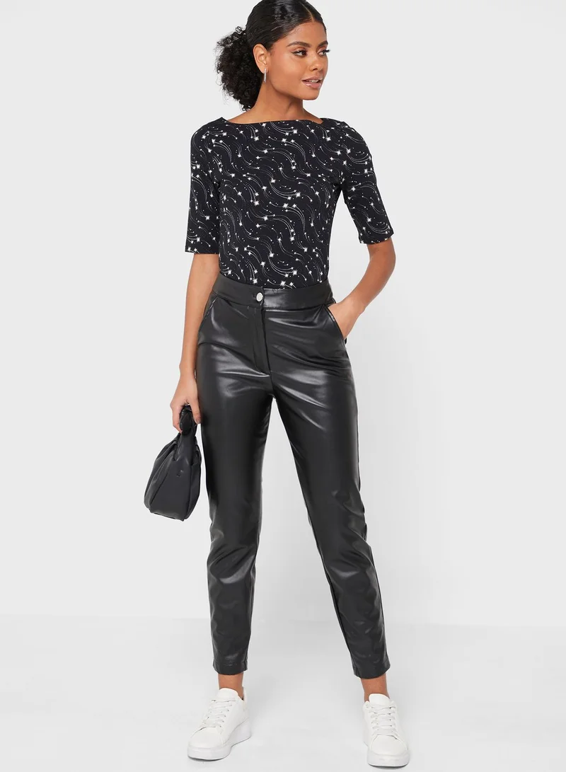 Ted Baker Printed Boat Neck Top