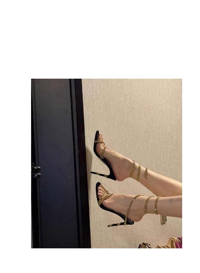 Ladies' Serpentine Wrapped Diamond High Heels  - Image 1