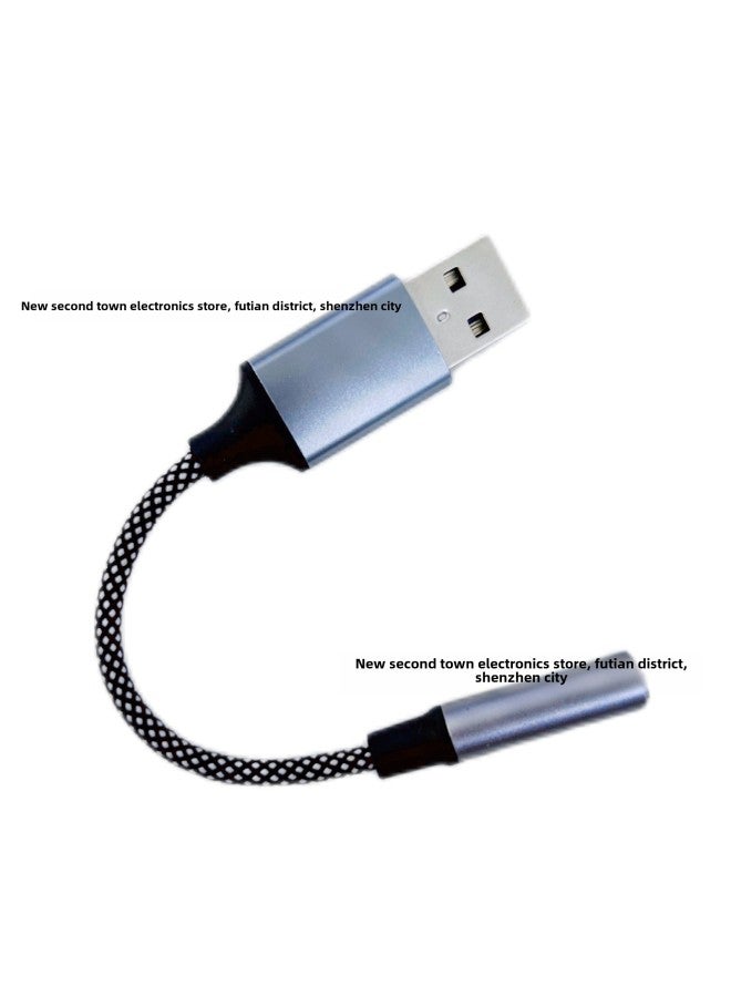 USB To 3.5mm Audio Braided Adapter Round Hole Desktop Computer Laptop Headset Microphone External Sound Card-Color:Usb To 3.5 Braided Cable  - Image 1