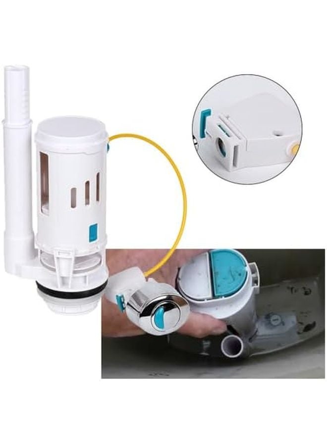 Dual Flush Valve Replacement Kit Adjustable Overflow Chrome Finish 0.5 2 Inch - Image 3